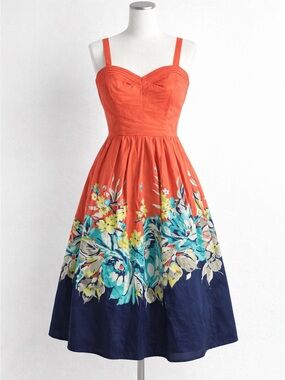 Spense Cotton Vintage-Inspired Floral Colorful Feminine Summer Boho Sundress 10
